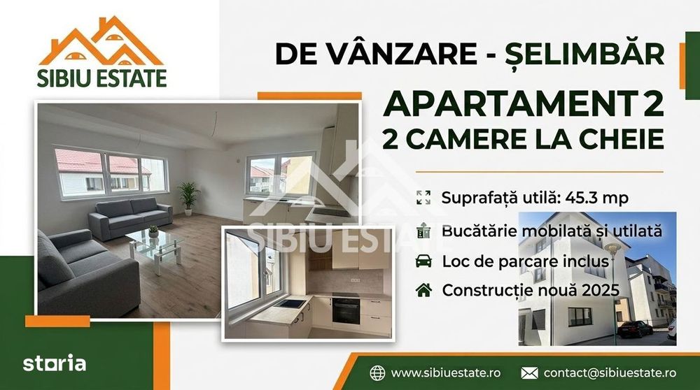 Apartament la cheie, cu 2 camere + Loc de parcare | Selimbar