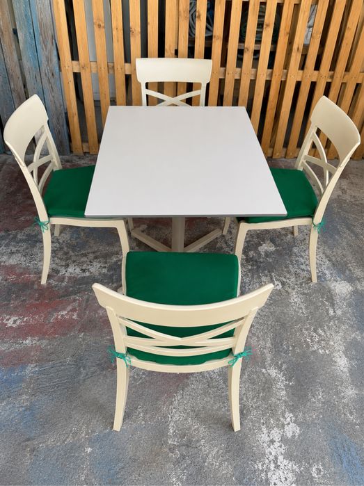 Set Masă cu 4 Scaune pentru Restaurant Terasă Noi Neutilizate