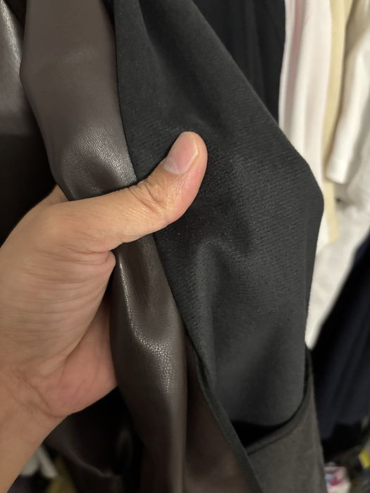 Плащ тренч кожаный с начесом