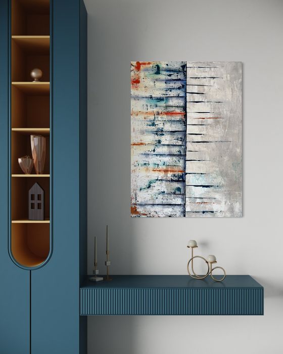 Абстрактна картина „Баланс по ръба“ 50/70 см