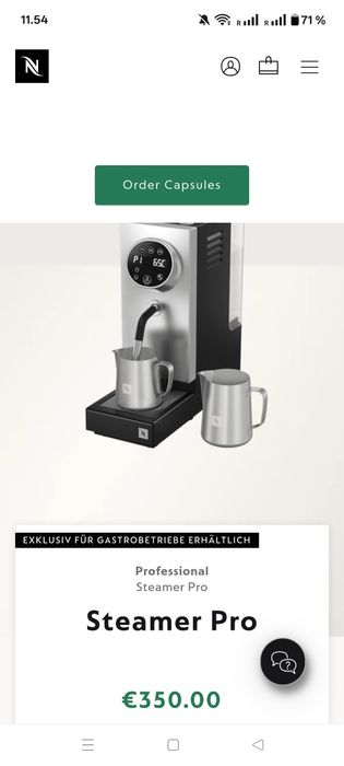 Nespresso steamer pro