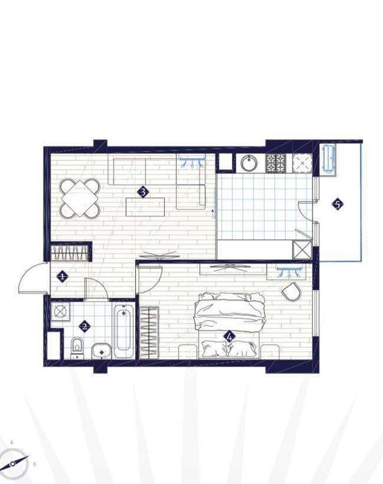 2х комнатная 50м² | ЖК Imperial Club City | метро Минор