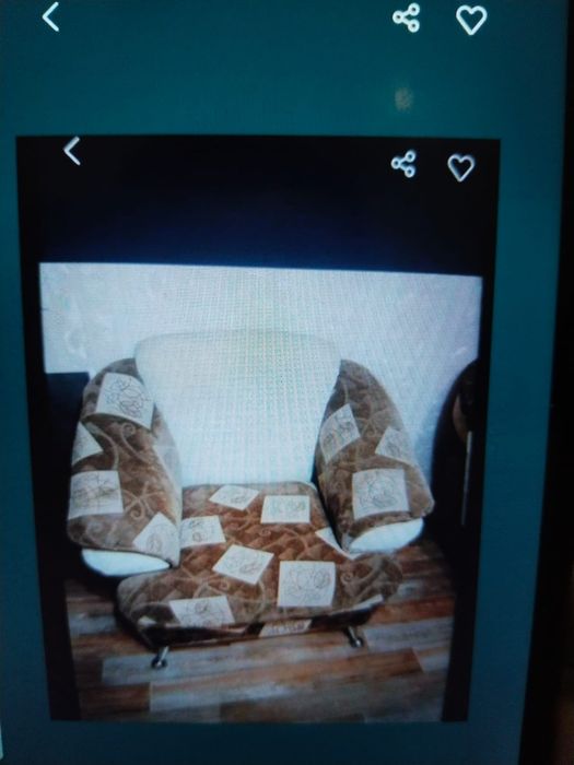 Продам диван в комплекте с двумя креслами б/у