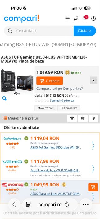 Placa de Baza B850 Asus TUF Plus WIFI