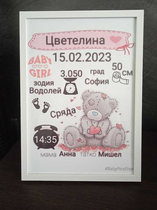 Бебешки визитки и покани за всякакъв повод-персонализиран дизайн