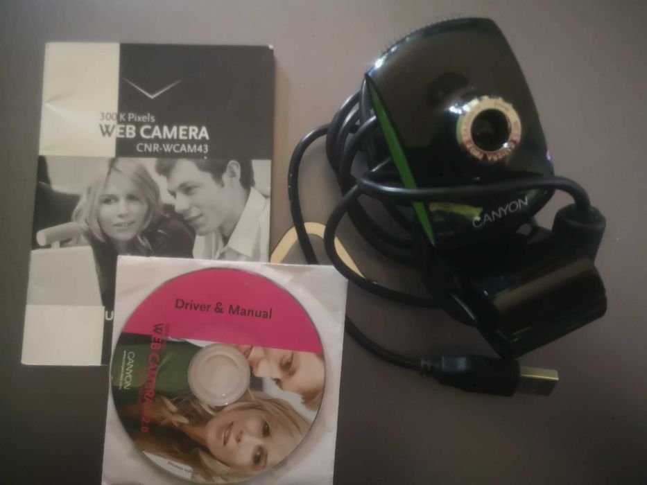 Уеб камера Canyon CNR-WCAM43 - черно и зелено с USB