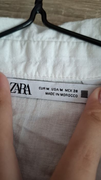 Ленена риза с три-четвъртен ръкав  ZARA