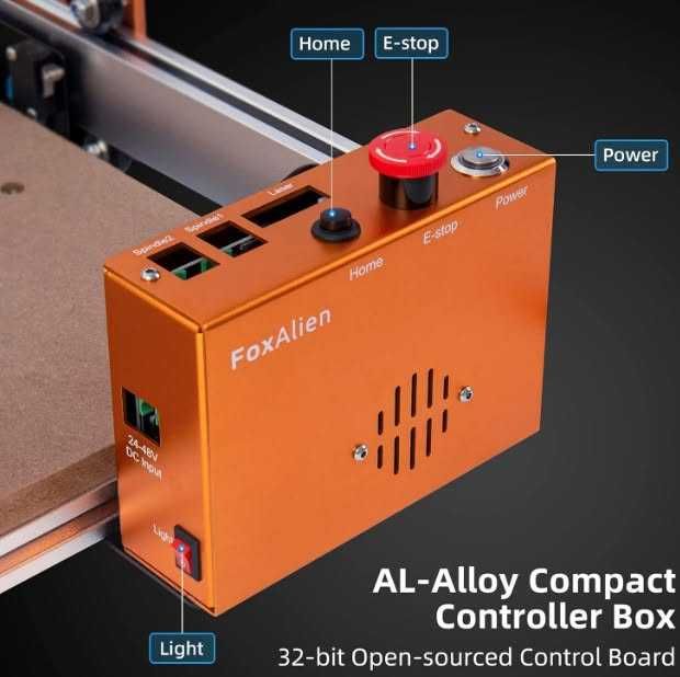 CNC фреза FoxAlien Masuter Pro 4040, CNC рутер, подобрена 3-осна фреза за дърво, метал, акрил.