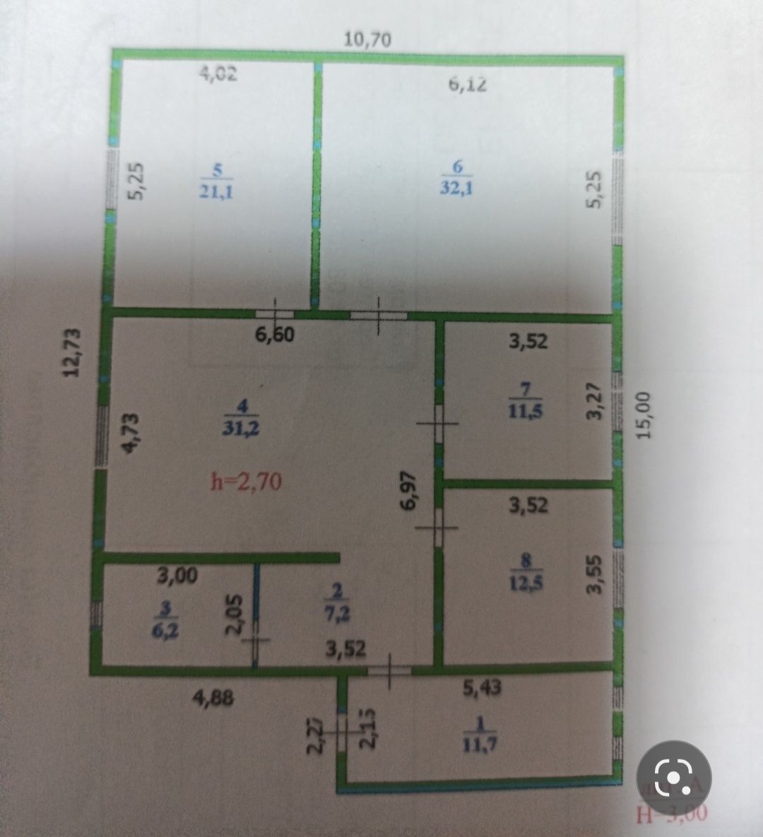 Дом на разбор 11*15: 1 500 000 тг. - Продажа домов Уральск на Olx