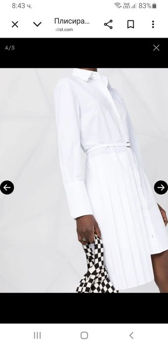 Off White Cotton Dress Italy  36 / S НОВО! ОРИГИНАЛ! Дамска  Рокля