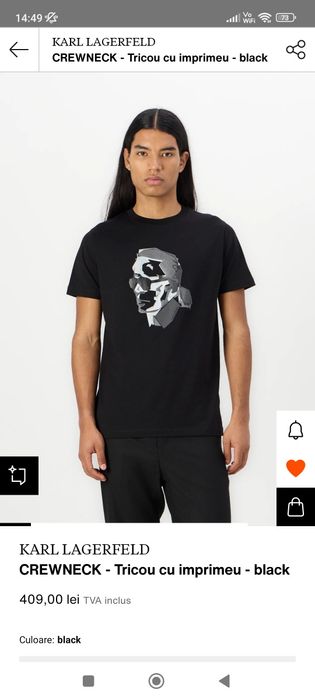 oferta Tricou KARL LAGERFELD original 100% M si L alb si negru