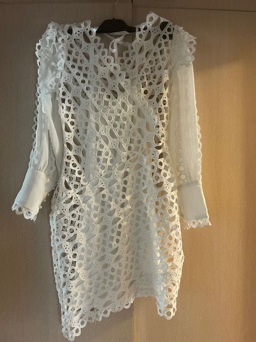 Дамска бяла официална рокля