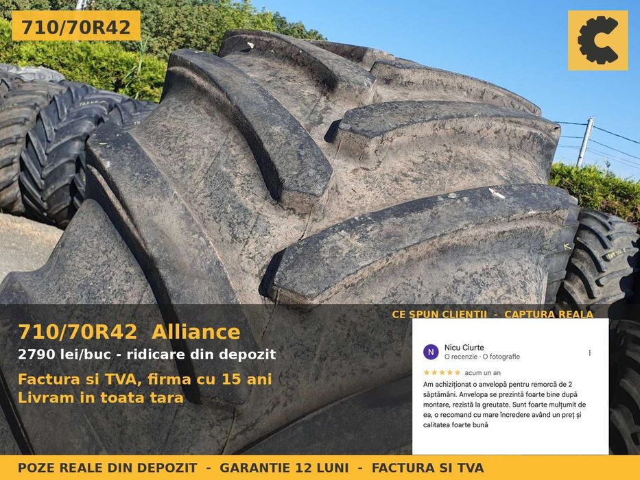 ANVELOPE 710/70R42 71070R42 710 70 42 Alliance AGRI STAR 2 DOT 2023 Cauciucuri Tractor Mare 300 CP SH GARANTIE