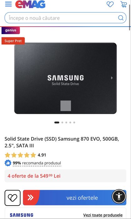 Memorie SSD Samsung / NOU / Sigilat / 500 GB