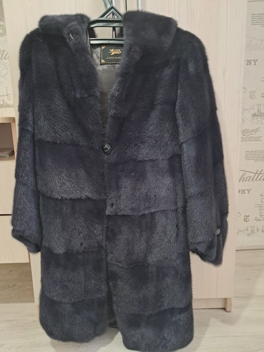 Норковая шуба с капюшоном