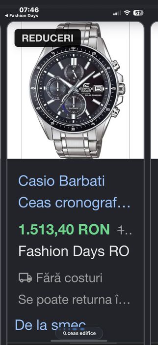 Ceas Casio Edifice | 4 modele