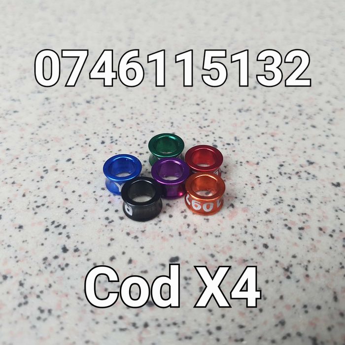 Papagali Nimfe Perusi Cacadu Ara Canar African-Inele de 4mm- ALIAJ- X4