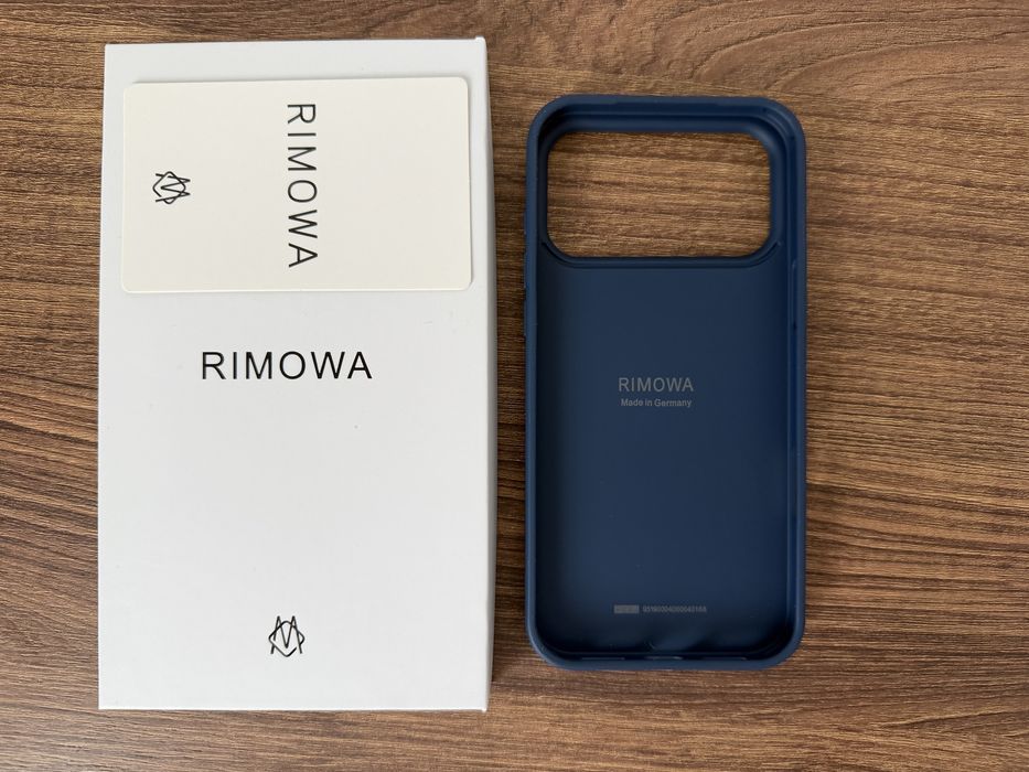 Rimowa iPhone 17 Pro Max Aluminum Case Husa Metalic Albastra Deep Blue