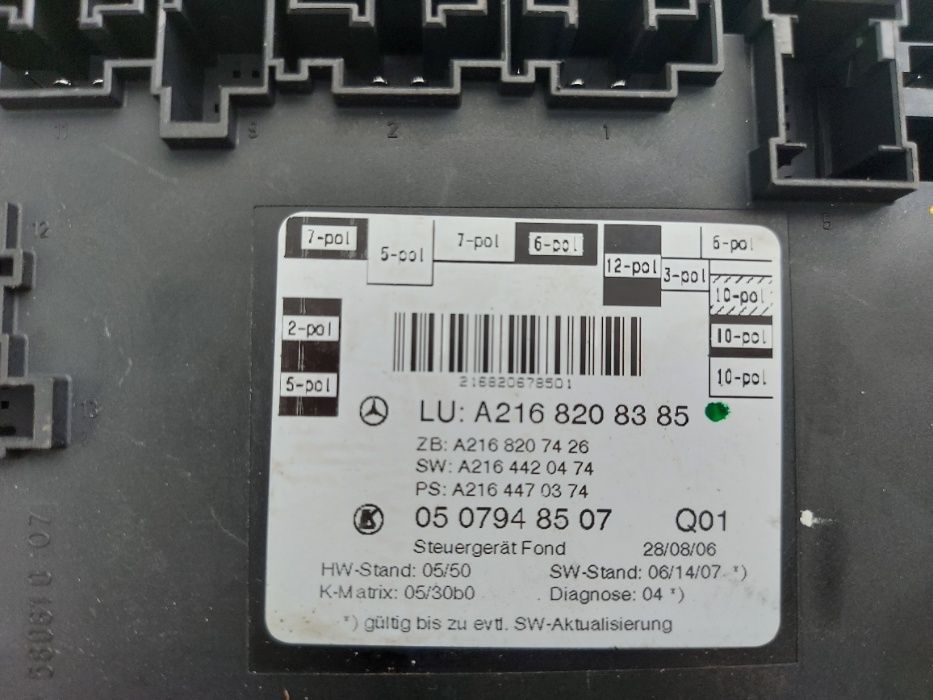 Mercedes CL W216 Modulul De Fereastră Din Spate Dreapta A2168208385
