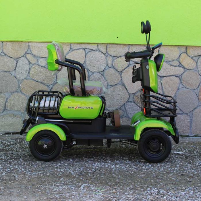 Мини триместна електрическа четириколка MaxMotors A9 GREEN, 1500W