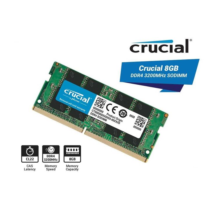 8GB DDR4 3200MHz memorie LAPTOP Crucial CT8G4SFRA32A Noua Sigilata