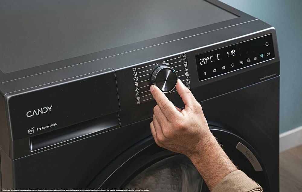 Нова инверторна смарт пералня с пара Candy ProWash 500 10 кг антрацит