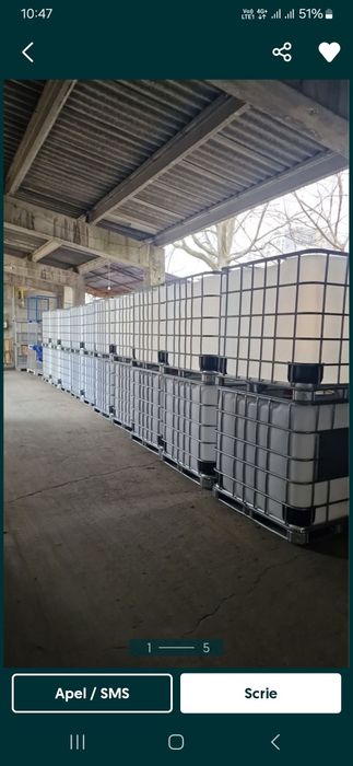 Bazin 1000 litri cu grilaj metalic.