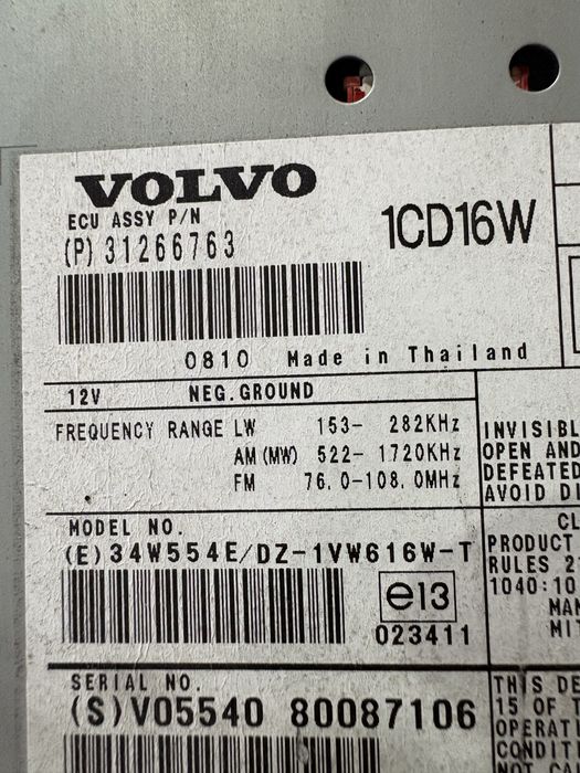 Volvo v50 cd radio сд радио
