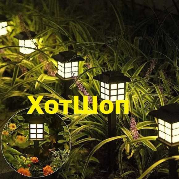 Комплект от 6 броя соларни LED лампи с форма на къщичка за двор и градина
