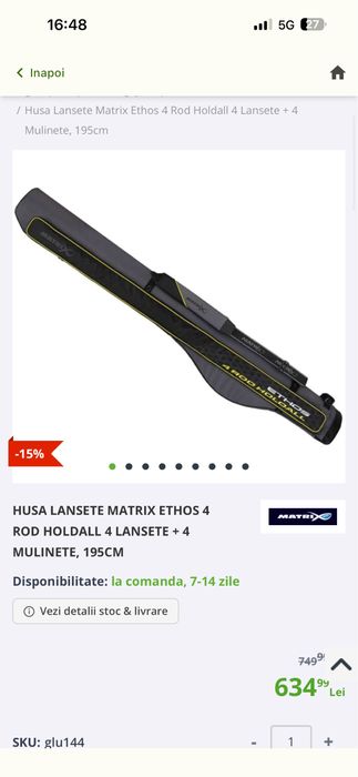 Husǎ Matrix Ethos Rod Holdall, 4 Compartimente, 195 cm