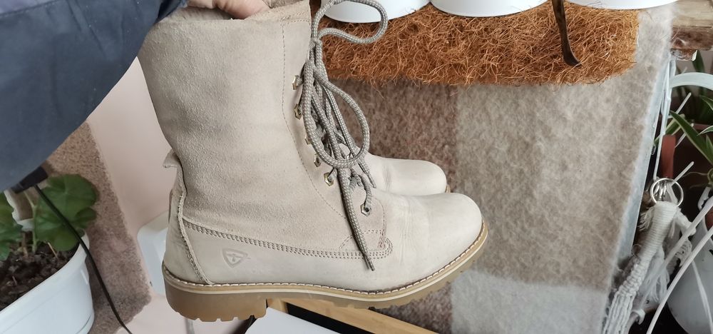 Ботуши Tamaris 39 Естествена кожа и велур