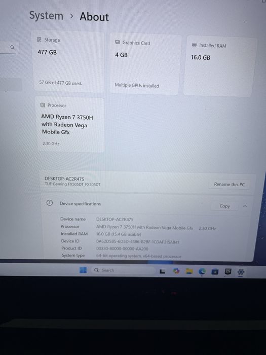 Laptop Asus Tuf Fx505D