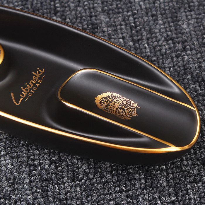Керамичен пепелник Lubinski за 1 пура – с позлатени елементи