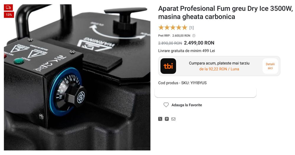 Mașină de fum greu - 3500w - Perfect funcțional - Timp de încălzire 10-15 minute