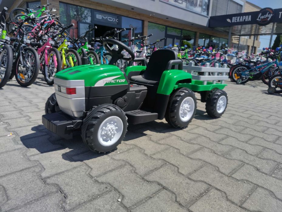 NEBRASKA акумулаторен трактор с ремарке DALLAS зелен