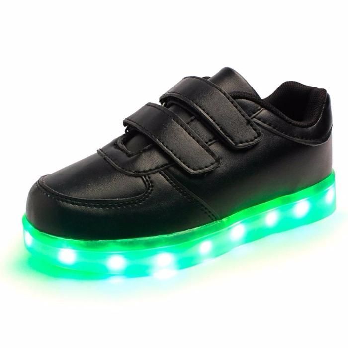 Adidasi cu Luminite / Leduri negri pentru copii