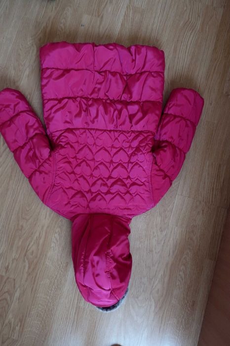 Marks Spencer,geaca groasa,roz,lunga,impermeabila,5-6-7 ani