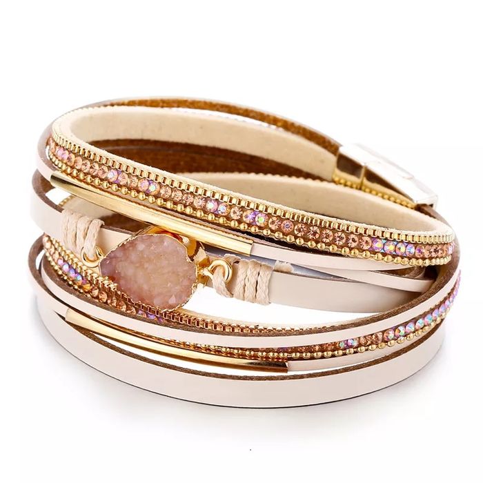 Bratari piele si pietre semipretioase