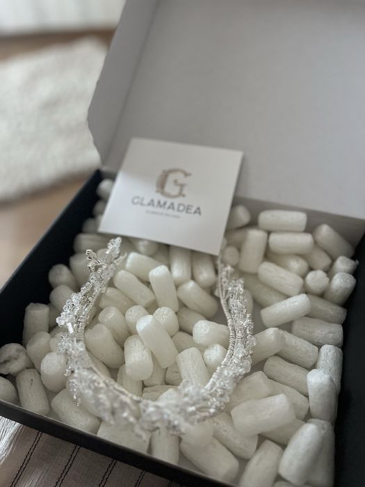 Diadema de mireasă, placata cu argint, zirconiu, Glamadea