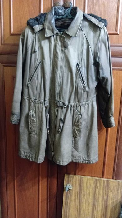 Куртка кожаная женская с меховым подкладом -  48 р-р