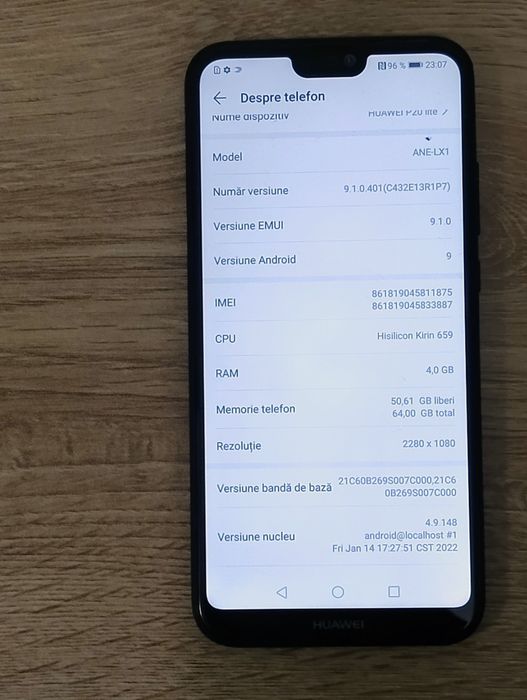 Huawei P 20 lite 4gb de RAM/64gb memorie stocare