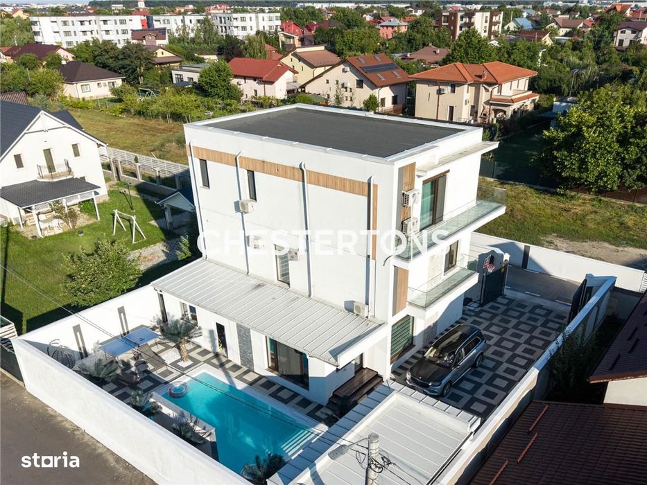 Vila de vanzare in Otopeni, P+2E, teren 509 mp, piscina