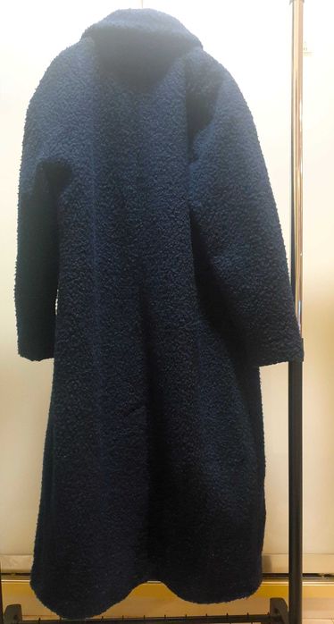 Palton BCBGeneration clasic de iarnă din lana buclé,nou , albastru  L