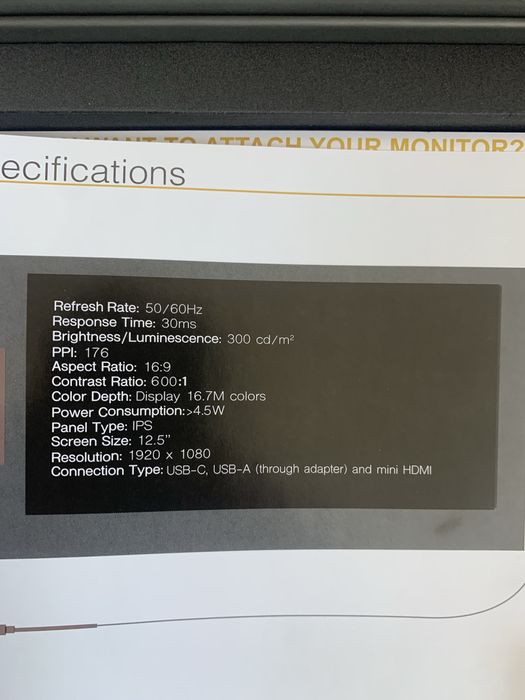 Новый портативный монитор 12.5’ Sidetrak Swivel США.