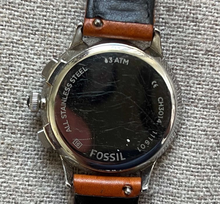 Ceas Fossil Abilene CH3014 cronograf dama otel inox piele