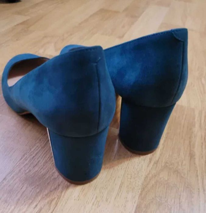 Vand pantofi  piele Massimo Dutti, turcoaz