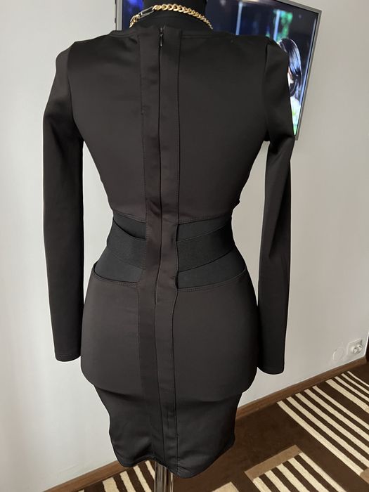 Rochie neagra Amisu 34 XS decupata