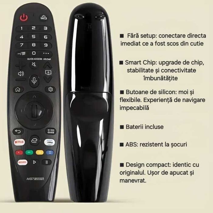 Magic Remote LG, cu voce&cursor. Baterii incluse. Înlocuire original.