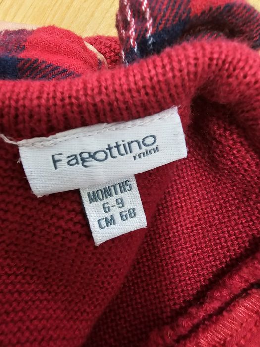 Craciun rochita rosie  bebe 6 luni Fagottino