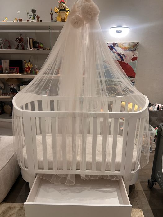 Детско дървено легло кошара Baby Italia с матрак (закупен отделно)